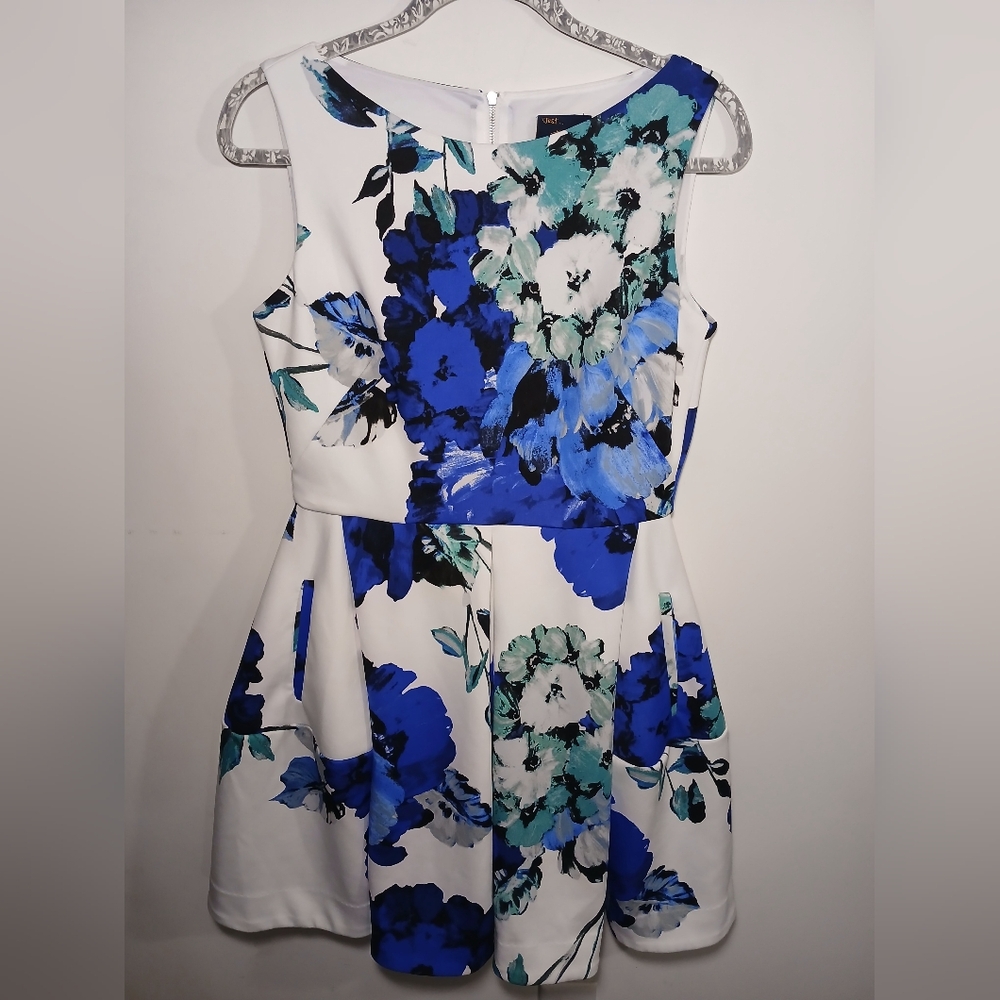 Just... Taylor, Vibrant Blue and White Dress